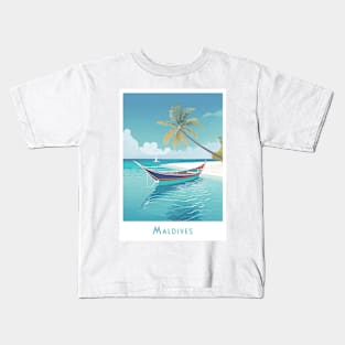 Retro Vintage Tropical Maldives Escape Kids T-Shirt